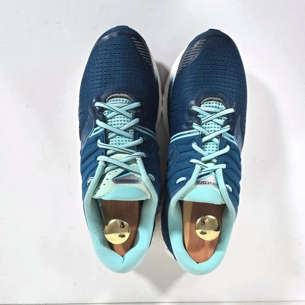 Saucony Hurricane 22 Running Shoes Womens 11.5 Blue Aqua Stability S10545-25